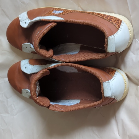 Lacoste brown leather sneakers with croc detail Sz 12 - Picture 5 of 16